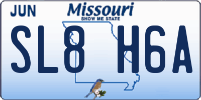 MO license plate SL8H6A