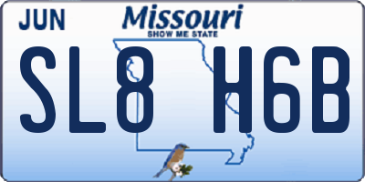 MO license plate SL8H6B