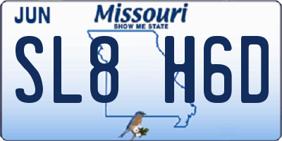 MO license plate SL8H6D