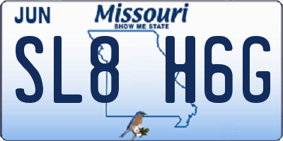 MO license plate SL8H6G