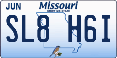 MO license plate SL8H6I