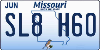 MO license plate SL8H6O