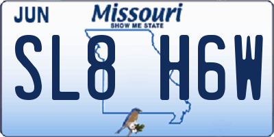 MO license plate SL8H6W