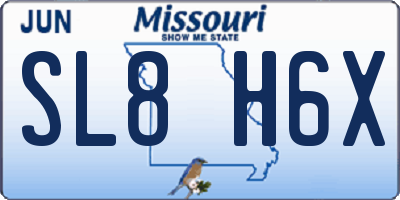 MO license plate SL8H6X