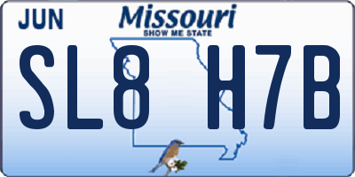 MO license plate SL8H7B