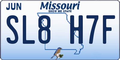 MO license plate SL8H7F