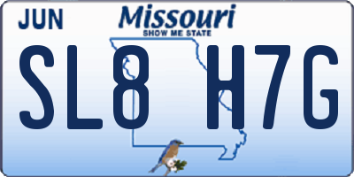 MO license plate SL8H7G