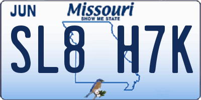 MO license plate SL8H7K