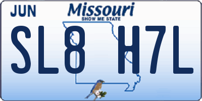 MO license plate SL8H7L