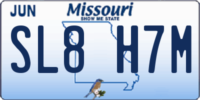 MO license plate SL8H7M