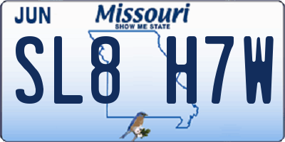 MO license plate SL8H7W