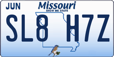 MO license plate SL8H7Z