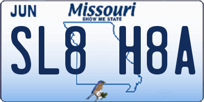 MO license plate SL8H8A