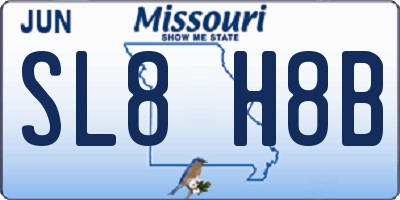 MO license plate SL8H8B