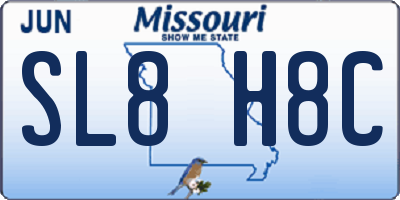 MO license plate SL8H8C