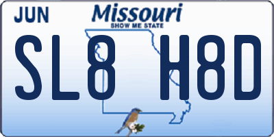 MO license plate SL8H8D