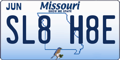 MO license plate SL8H8E