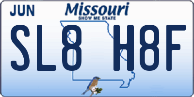 MO license plate SL8H8F
