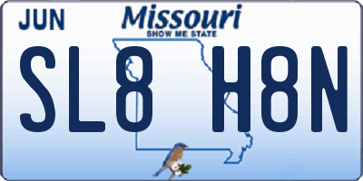 MO license plate SL8H8N