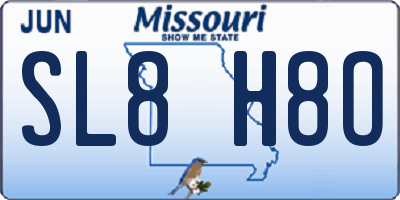 MO license plate SL8H8O