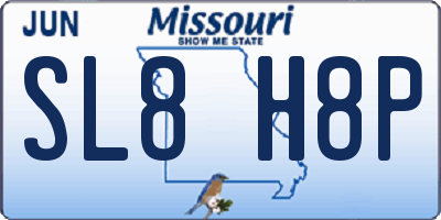 MO license plate SL8H8P