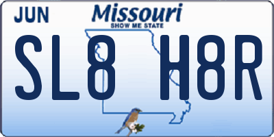 MO license plate SL8H8R