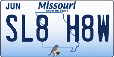 MO license plate SL8H8W