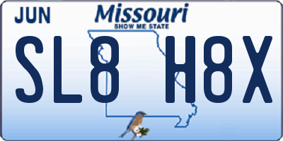 MO license plate SL8H8X
