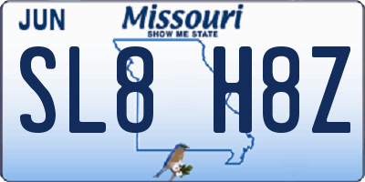 MO license plate SL8H8Z