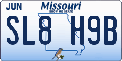 MO license plate SL8H9B