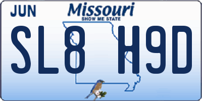 MO license plate SL8H9D