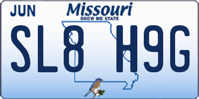 MO license plate SL8H9G
