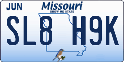 MO license plate SL8H9K