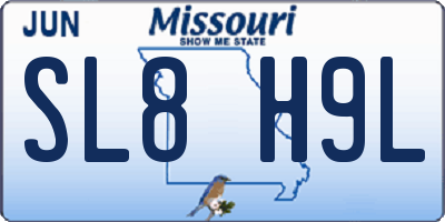 MO license plate SL8H9L