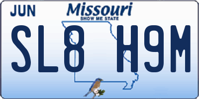 MO license plate SL8H9M