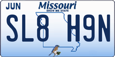 MO license plate SL8H9N