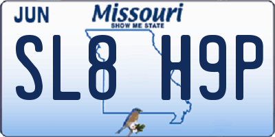 MO license plate SL8H9P