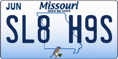 MO license plate SL8H9S