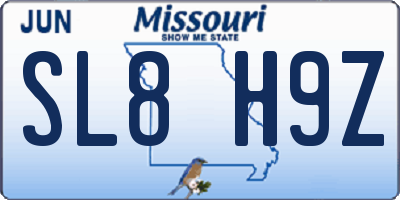 MO license plate SL8H9Z