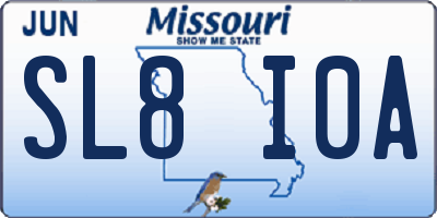 MO license plate SL8I0A