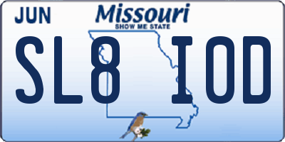 MO license plate SL8I0D