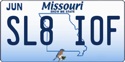 MO license plate SL8I0F