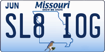 MO license plate SL8I0G