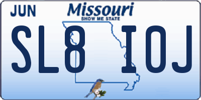 MO license plate SL8I0J