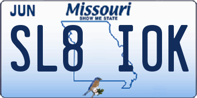 MO license plate SL8I0K