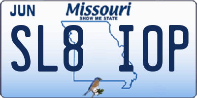 MO license plate SL8I0P