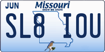 MO license plate SL8I0U