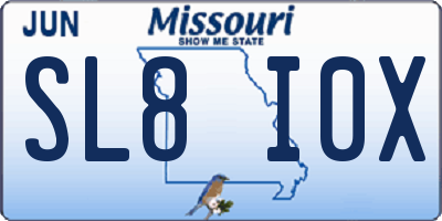 MO license plate SL8I0X