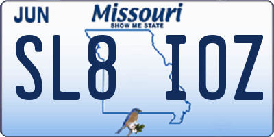 MO license plate SL8I0Z