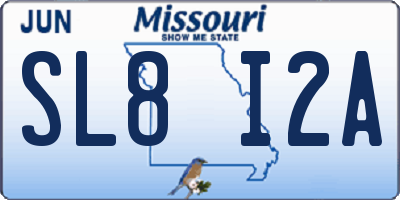 MO license plate SL8I2A